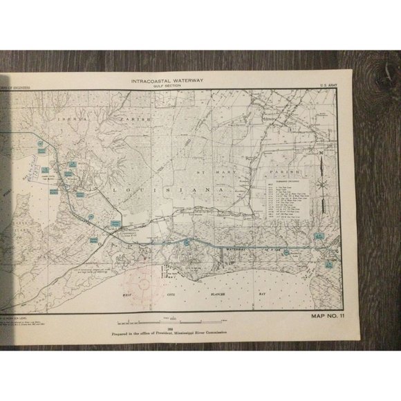 Vintage Navigation Maps of Gulf Intracoastal Waterway Gulf Section 1958 - Picture 4 of 5